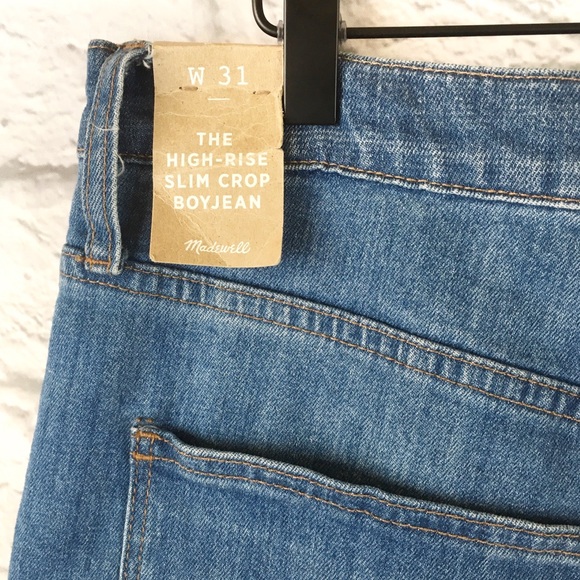 Madewell NWT High Rise Slim Boyjean Raw Hem Sz 31 - Picture 6 of 8